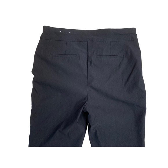 Chicos women size 8 Black Ankle Pants 4 Way stretch Lace Trim High Rise Pull On - Picture 5 of 8